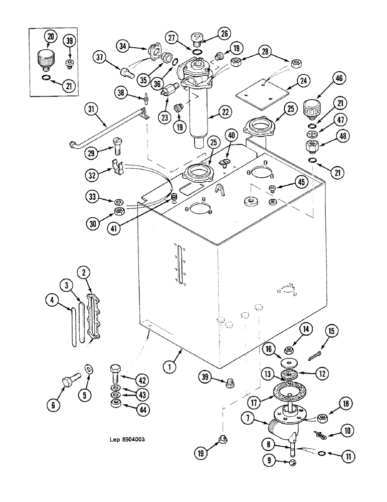 Схема запчастей Case 688C - (8A-02) - HYDRAULIC FLUID TANK (07) - HYDRAULIC SYSTEM