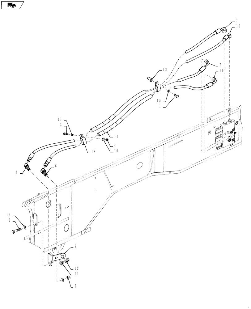 Схема запчастей Case 590SN - (35.726.12[02]) - HYDRAULICS - COUPLER VALVE TO BULKHEAD (35) - HYDRAULIC SYSTEMS