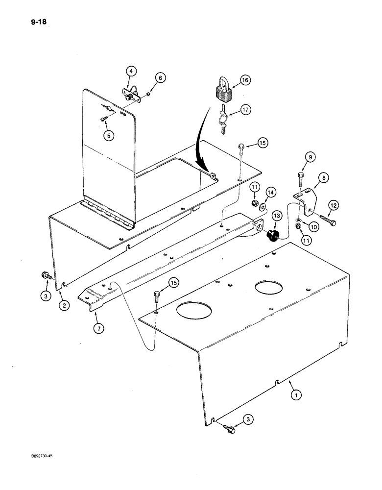 Схема запчастей Case 650 - (9-18) - HOOD (09) - CHASSIS/ATTACHMENTS