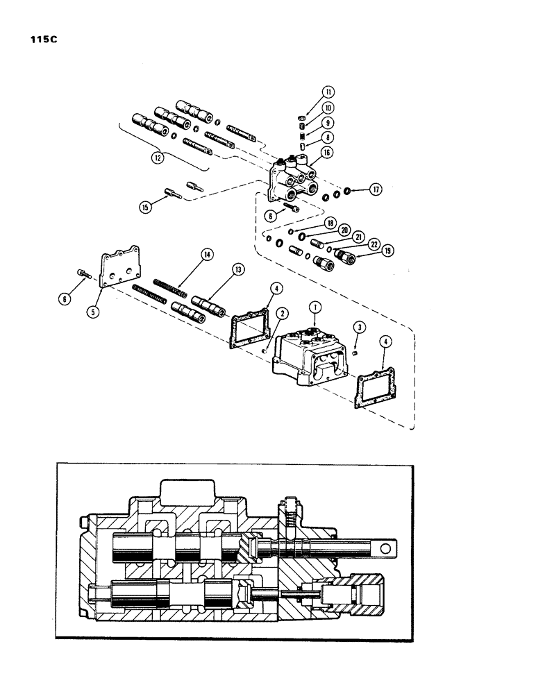 Схема запчастей Case 450 - (115C) - R20724 CONTROL VALVE (03) - TRANSMISSION