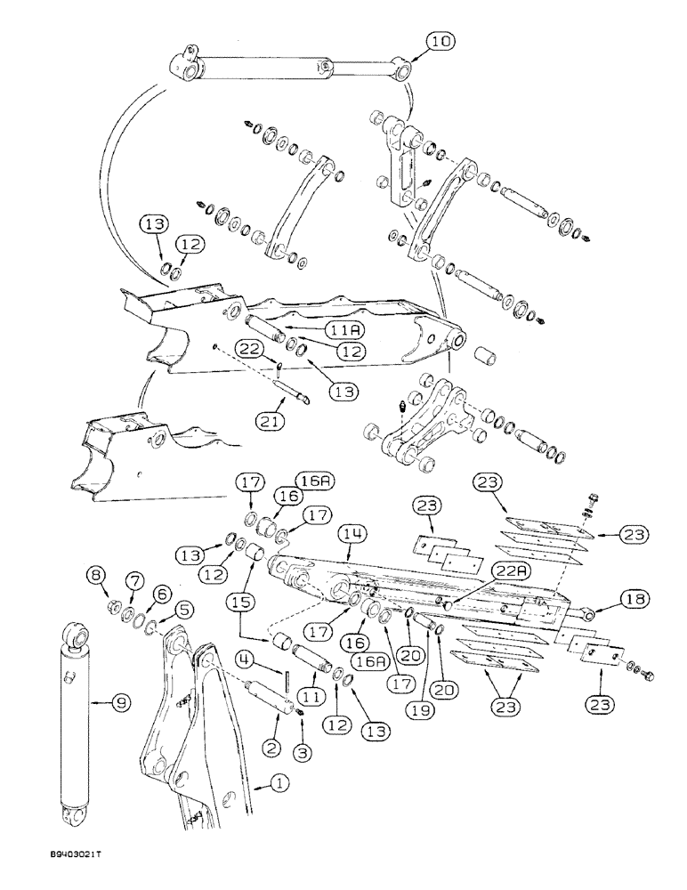 Схема запчастей Case 590 - (9-048) - EXTENDABLE DIPPER (09) - CHASSIS/ATTACHMENTS