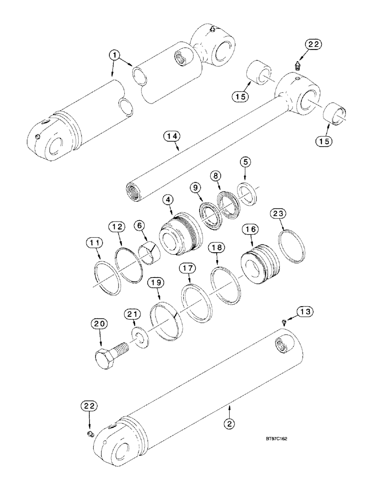 Схема запчастей Case 580L - (8-150) - BACKHOE DIPPER CYLINDER (08) - HYDRAULICS