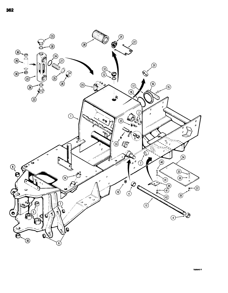 Схема запчастей Case 680G - (362) - CHASSIS (09) - CHASSIS/ATTACHMENTS