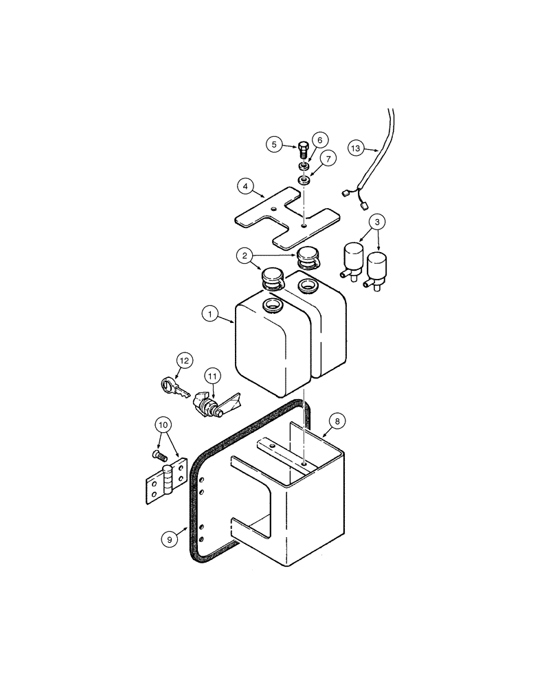 Схема запчастей Case 885 - (09-096[01]) - RESERVOIR - ASSEMBLY (09) - CHASSIS/ATTACHMENTS