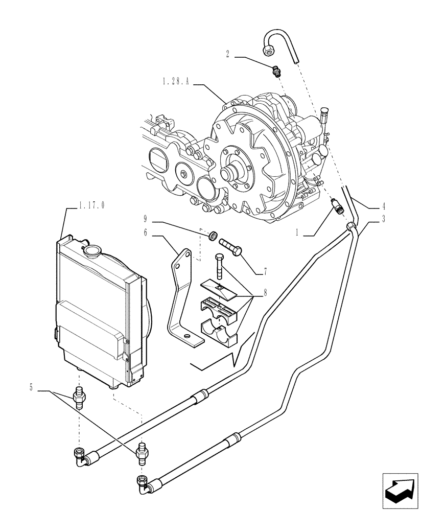 Схема запчастей Case TX1055 - (1.28.8[01]) - TRANSMISSION LUBRIFICATION SYSTEM (21) - TRANSMISSION