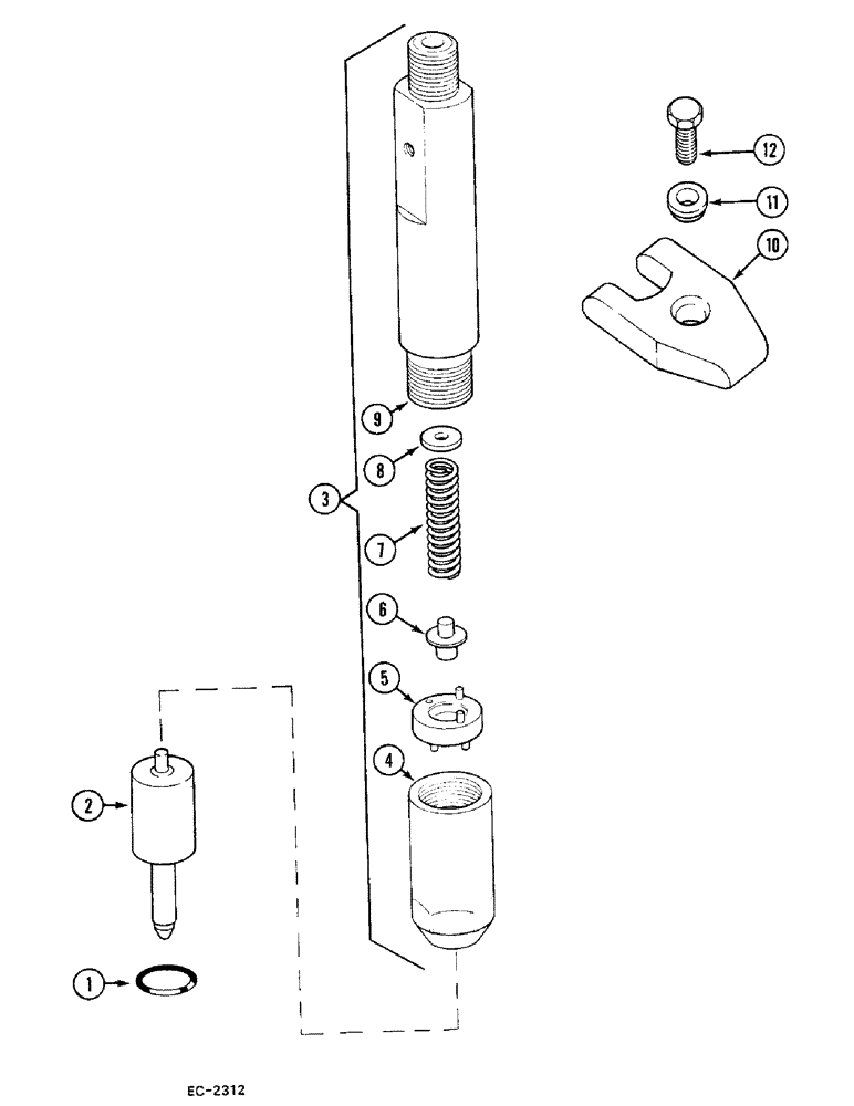 Схема запчастей Case 380B - (3-68) - FUEL INJECTION NOZZLE HOLDER (03) - FUEL SYSTEM