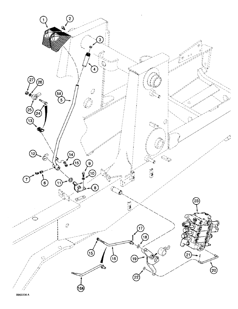 Схема запчастей Case 590 - (9-006) - LOADER CLAM CONTROL (09) - CHASSIS/ATTACHMENTS