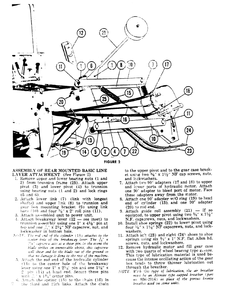 Схема запчастей Case P-40 - (02) - ASSEMBLY OF REAR MOUNTED BASIC LINE LAYER ATTACHMENT 