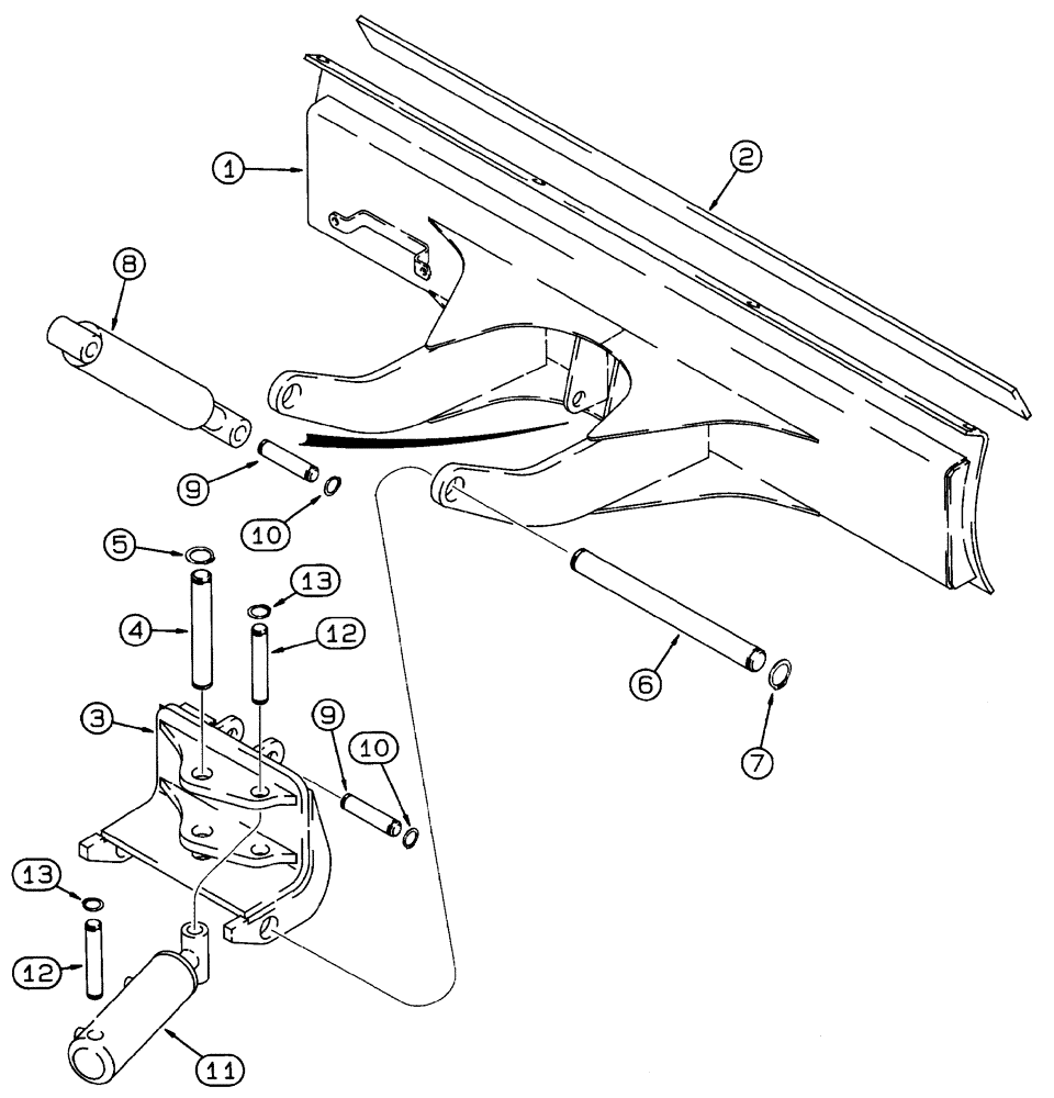 Схема запчастей Case 460 - (9-14) - BACKFILL BLADE AND MOUNTING, FOUR-WAY BACKFILL BLADE (09) - CHASSIS/ATTACHMENTS
