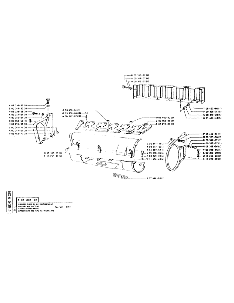 Схема запчастей Case LC80M - (028) - COOLING AIR DUCTING 