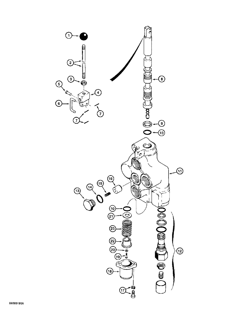 Схема запчастей Case 560 - (8-162) - REMOTE HYDRAULIC CONTROL VALVE ASSEMBLY - 107081A1 (08) - HYDRAULICS
