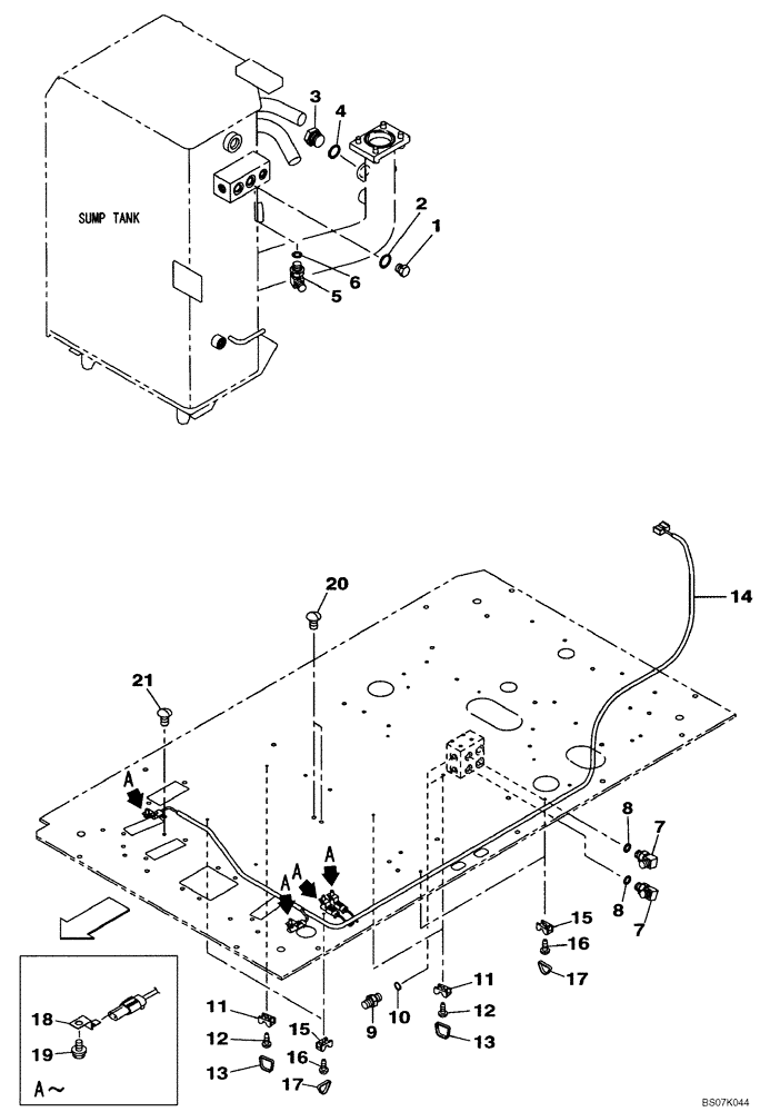 Схема запчастей Case CX130B - (08-49) - HYDRAULIC CIRCUIT - OPTIONAL (3-WAY) - PLUG, BLANK-OFF (08) - HYDRAULICS