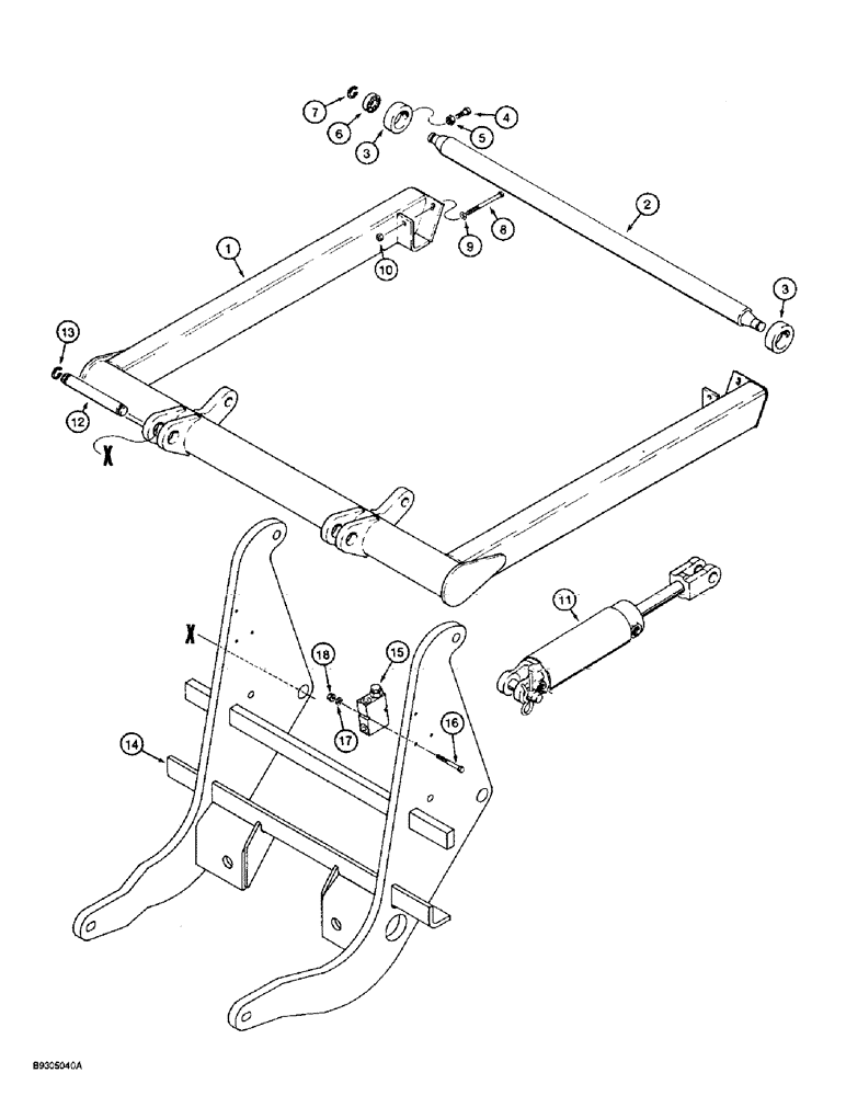 Схема запчастей Case 560 - (9-134) - REEL CARRIER (09) - CHASSIS/ATTACHMENTS