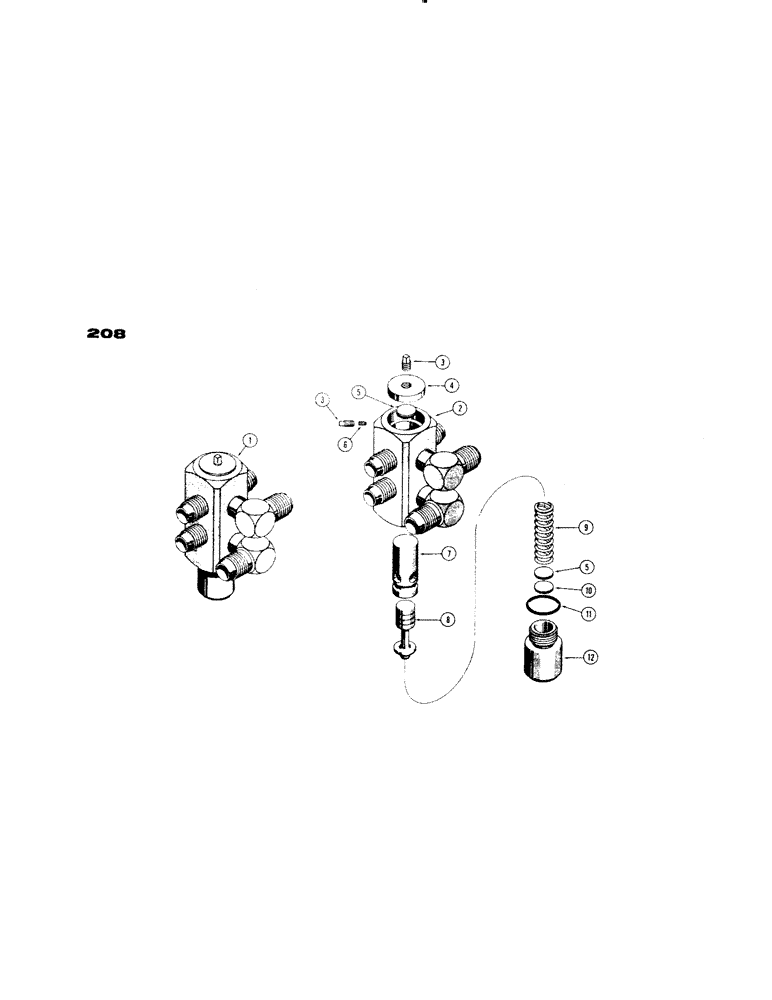 Схема запчастей Case 1150 - (208) - D38826 DROTT RELIEF VALVE (07) - HYDRAULIC SYSTEM