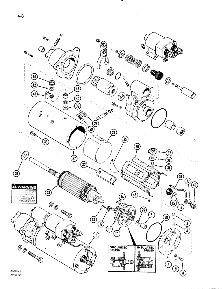 Схема запчастей Case W30 - (4-08) - STARTER (04) - ELECTRICAL SYSTEMS