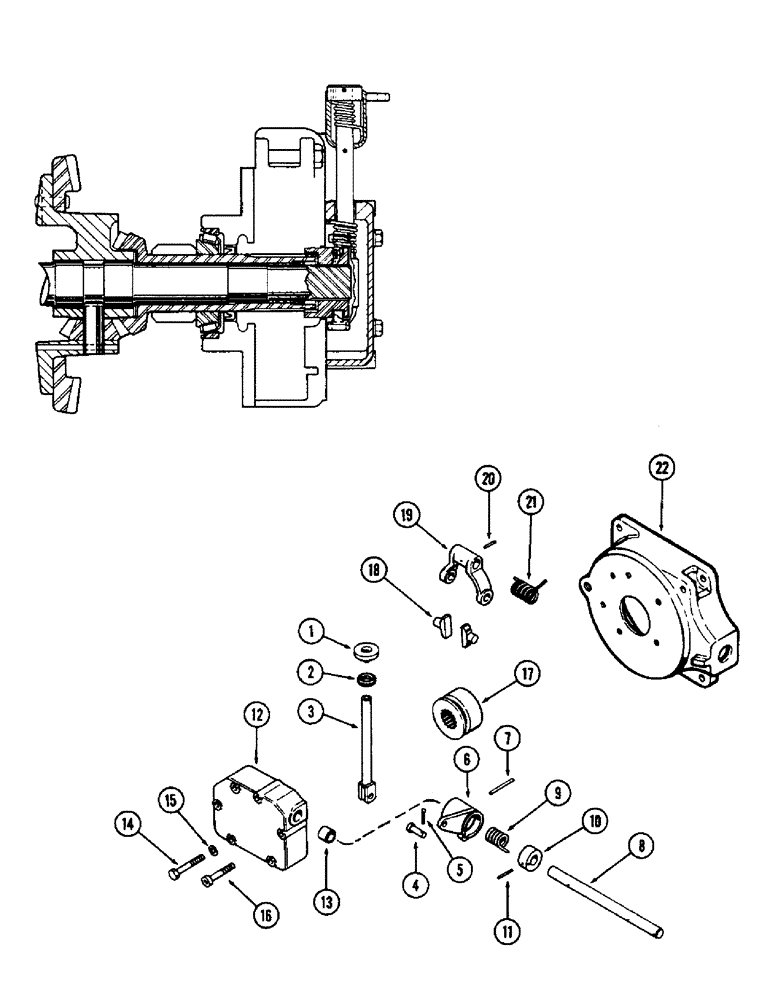 Схема запчастей Case 580 - (115A) - DIFFERENTIAL LOCK CONTROLS (27) - REAR AXLE SYSTEM