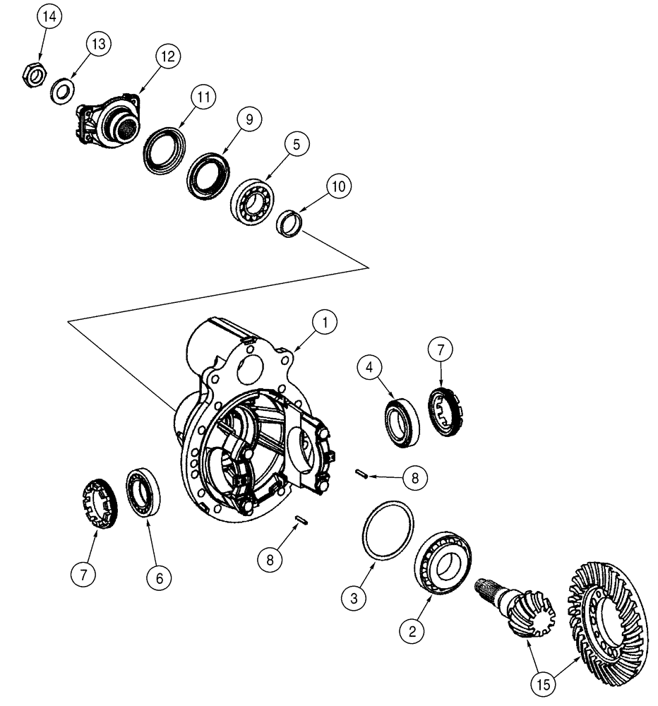 Схема запчастей Case 621D - (06-31) - AXLE, REAR - DIFFERENTIAL CARRIER (06) - POWER TRAIN