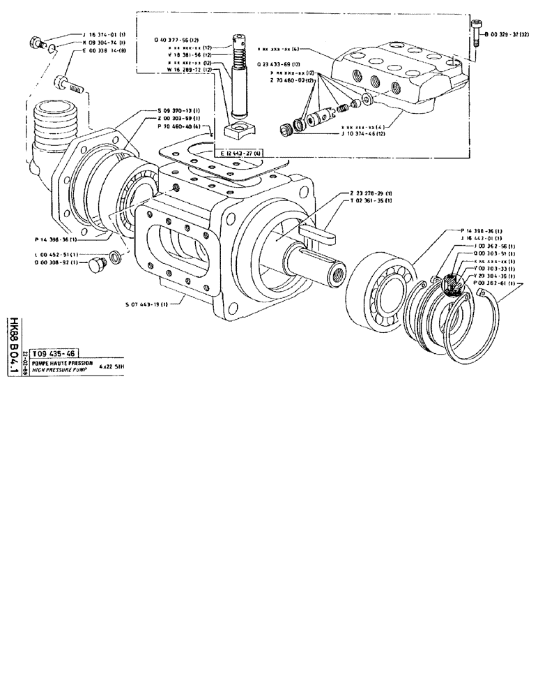 Схема запчастей Case 90BCL - (260) - HIGH PRESSURE PUMP 4X22 SIH (07) - HYDRAULIC SYSTEM