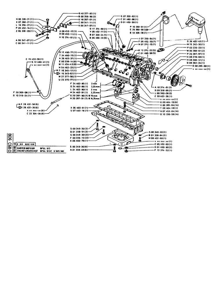 Схема запчастей Case 160CL - (056) - ENGINE CRANKCASE (01) - ENGINE