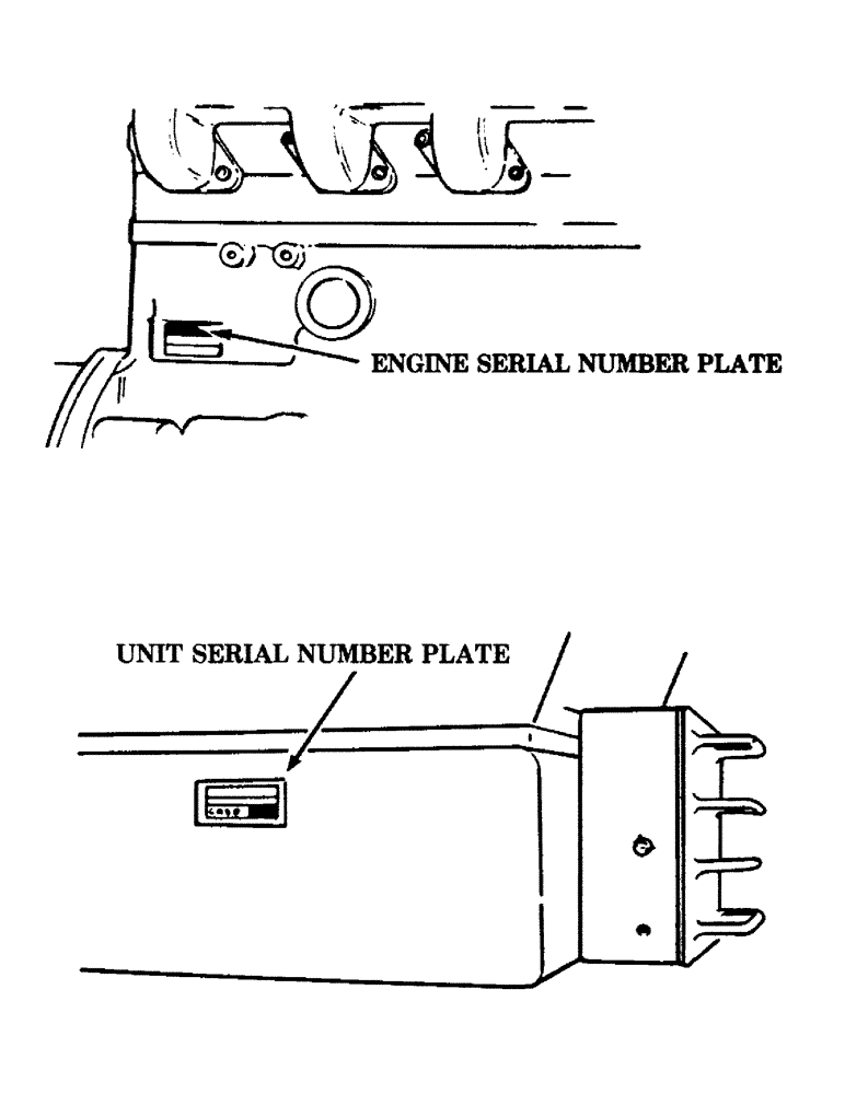 Схема запчастей Case 880 - (001A) - SERIAL NUMBER LOCATION (00) - GENERAL