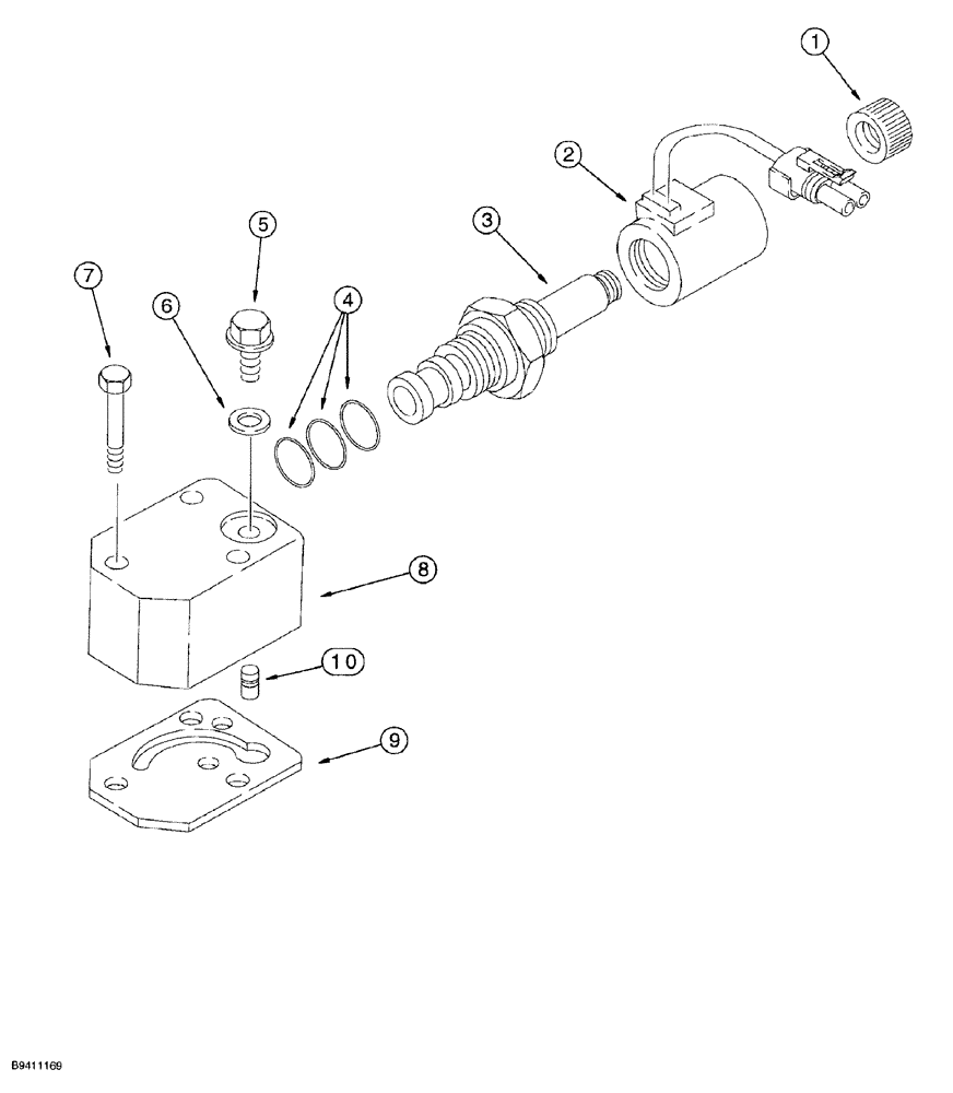 Схема запчастей Case 580SL - (6-060) - CARRARO TRANS ASSY, SOLENOID VALVE, 4 WHEEL DRIVE, MODELS WITHOUT POWERSHIFT TRANSMISSION (06) - POWER TRAIN