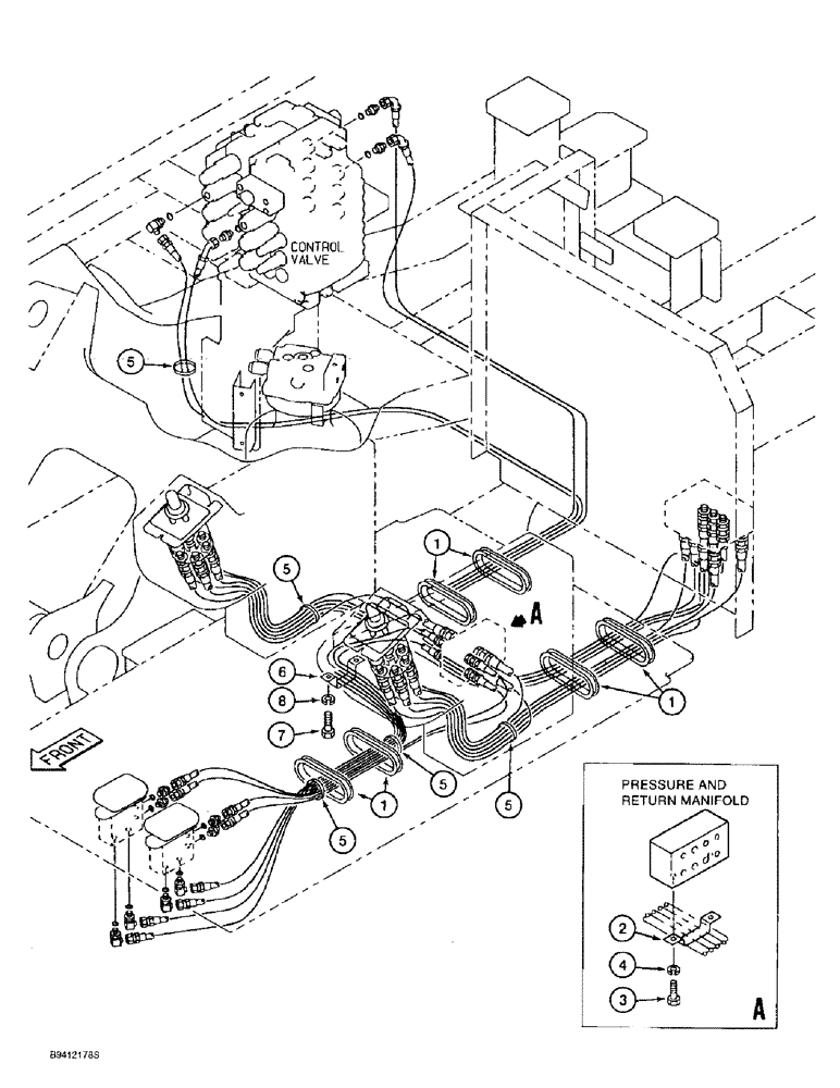 Схема запчастей Case 9010B - (8-026) - BULKHEAD GROMMETS AND HOSE SUPPORTS (08) - HYDRAULICS