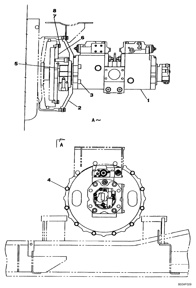 Схема запчастей Case CX160 - (08-02A) - PUMP ASSY, HYDRAULIC - COUPLING; IF USED (08) - HYDRAULICS