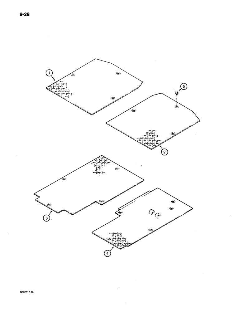Схема запчастей Case 650 - (9-28) - FLOOR AND STEP PLATES (09) - CHASSIS/ATTACHMENTS