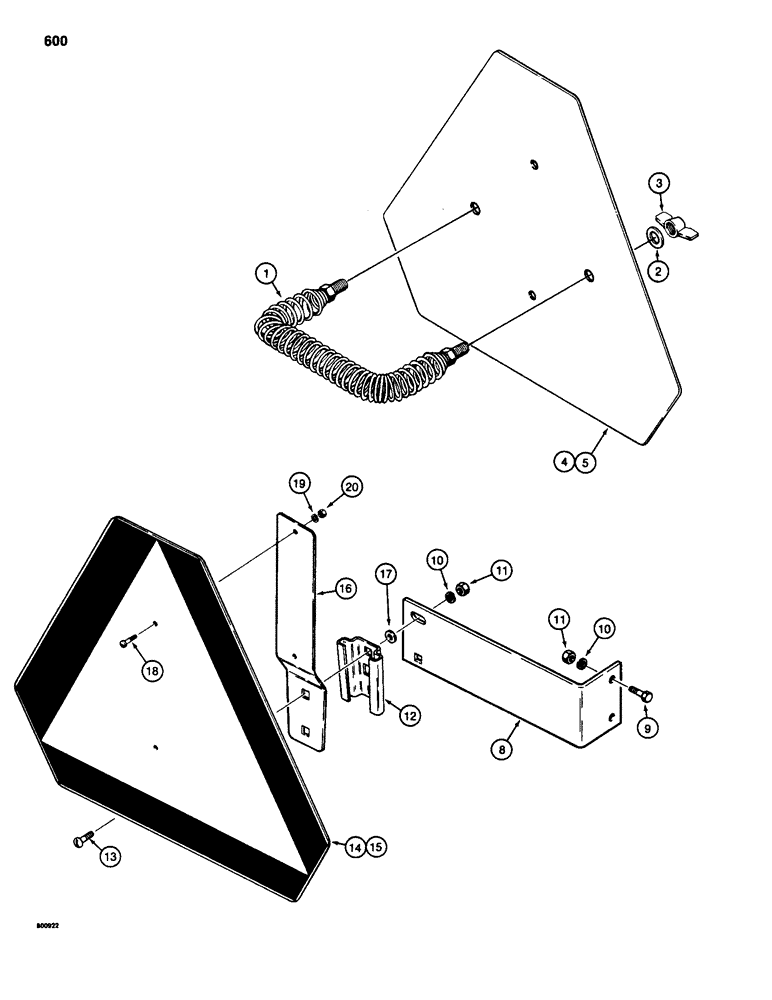 Схема запчастей Case 580SD - (600) - SLOW MOVING VEHICLE EMBLEM (09) - CHASSIS/ATTACHMENTS