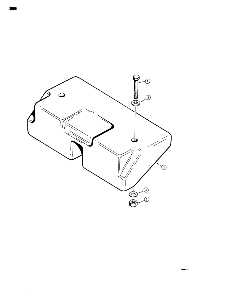 Схема запчастей Case 680G - (366) - FRONT COUNTERWEIGHT (09) - CHASSIS/ATTACHMENTS