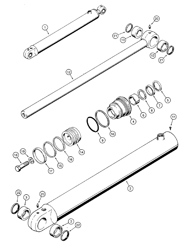 Схема запчастей Case 580SK - (8-352) - LOADER LIFT CYLINDER (08) - HYDRAULICS