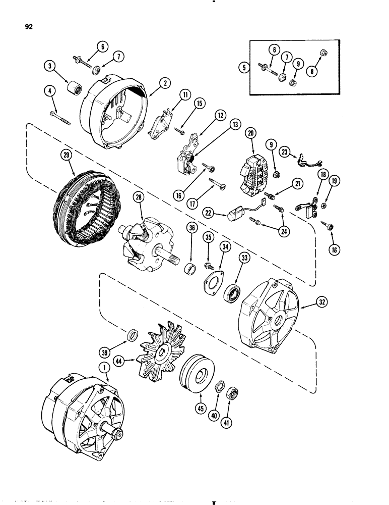 Схема запчастей Case 1845B - (092) - A167153 ALTERNATOR (04) - ELECTRICAL SYSTEMS