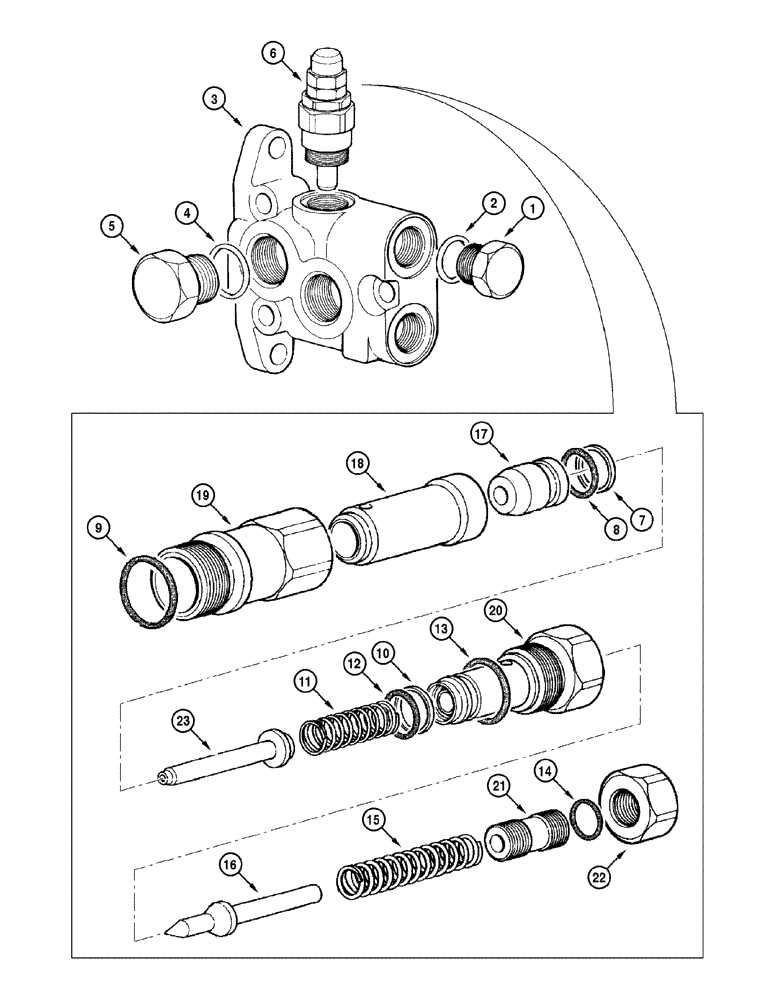 Схема запчастей Case 885 AWD - (08-130[01]) - DISTRIBUTOR - INPUT VALVE (08) - HYDRAULICS