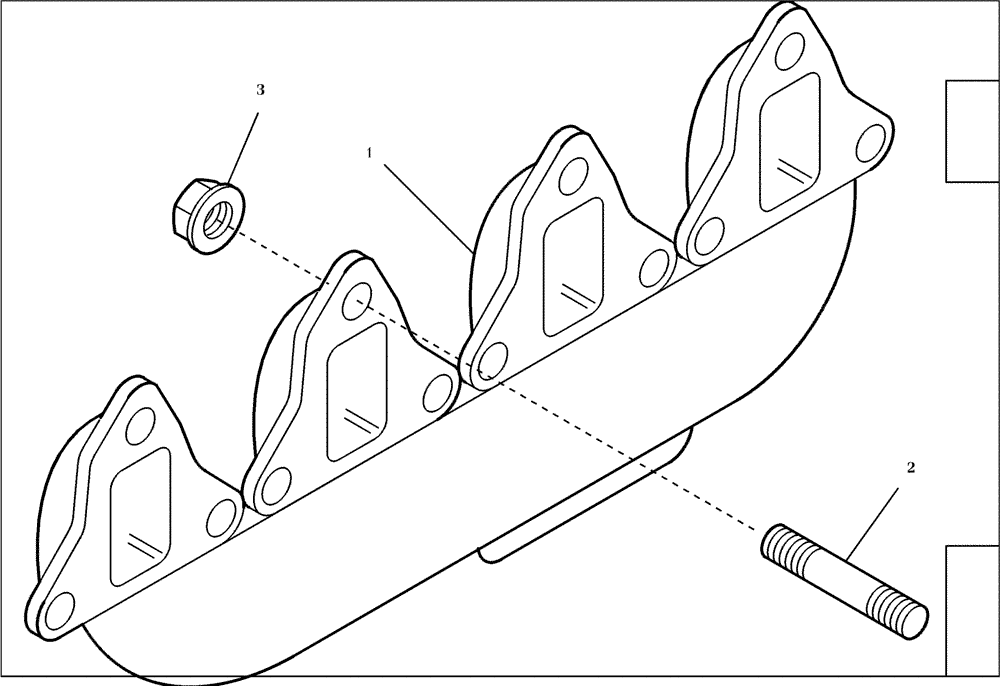 Схема запчастей Case 321D - (95.041[001]) - EXHAUST MANIFOLD (S/N 591052-UP) No Description