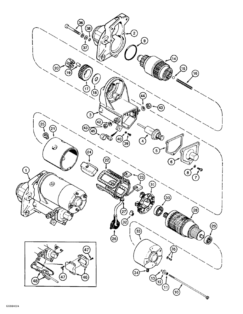 Схема запчастей Case 584E - (4-06) - *1987559C1 STARTER (04) - ELECTRICAL SYSTEMS