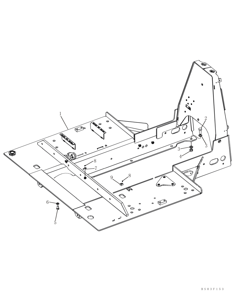 Схема запчастей Case 850K - (09-09) - MOUNTING - FRAME, SEAT AND RESERVOIR (09) - CHASSIS/ATTACHMENTS