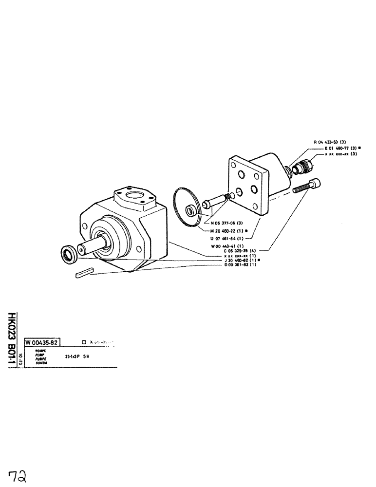 Схема запчастей Case SC150K - (072) - PUMP 
