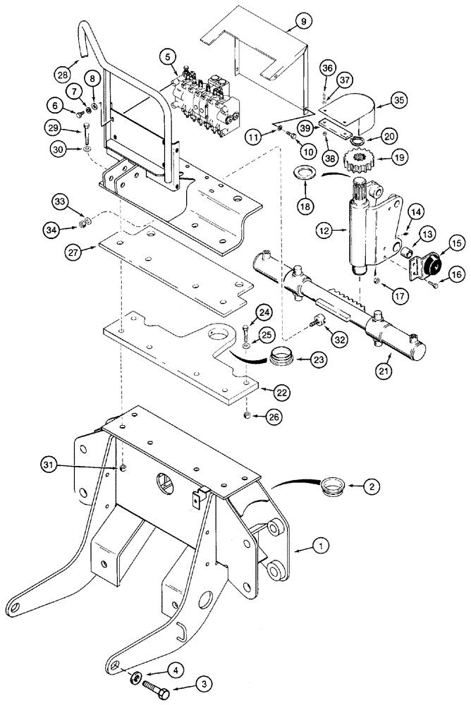 Схема запчастей Case 460 - (9-20) - BACKHOE FRAME, VALVE COVER, AND SWING TOWER, D100 BACKHOE (09) - CHASSIS/ATTACHMENTS