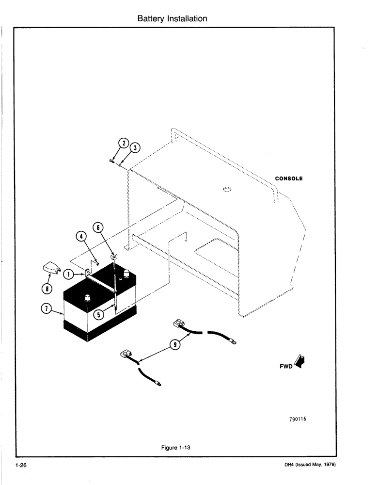 Схема запчастей Case DH4 - (1-26) - BATTERY INSTALLATION (55) - ELECTRICAL SYSTEMS