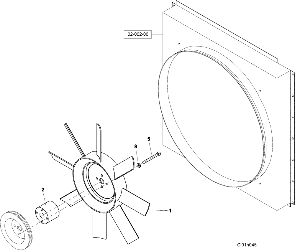 Схема запчастей Case SR20 - (02-001-03[01]) - VENTILATOR (01) - ENGINE