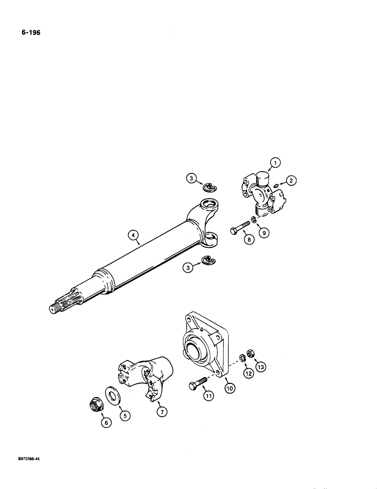 Схема запчастей Case W36 - (6-196) - FRONT DRIVE SHAFT (06) - POWER TRAIN