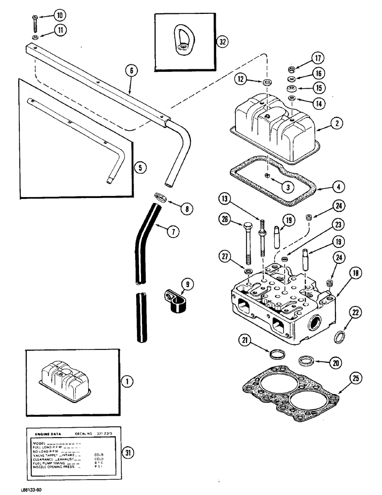 Схема запчастей Case W36 - (2-24) - CYLINDER HEAD AND COVER, 504BDTI ENGINE (02) - ENGINE