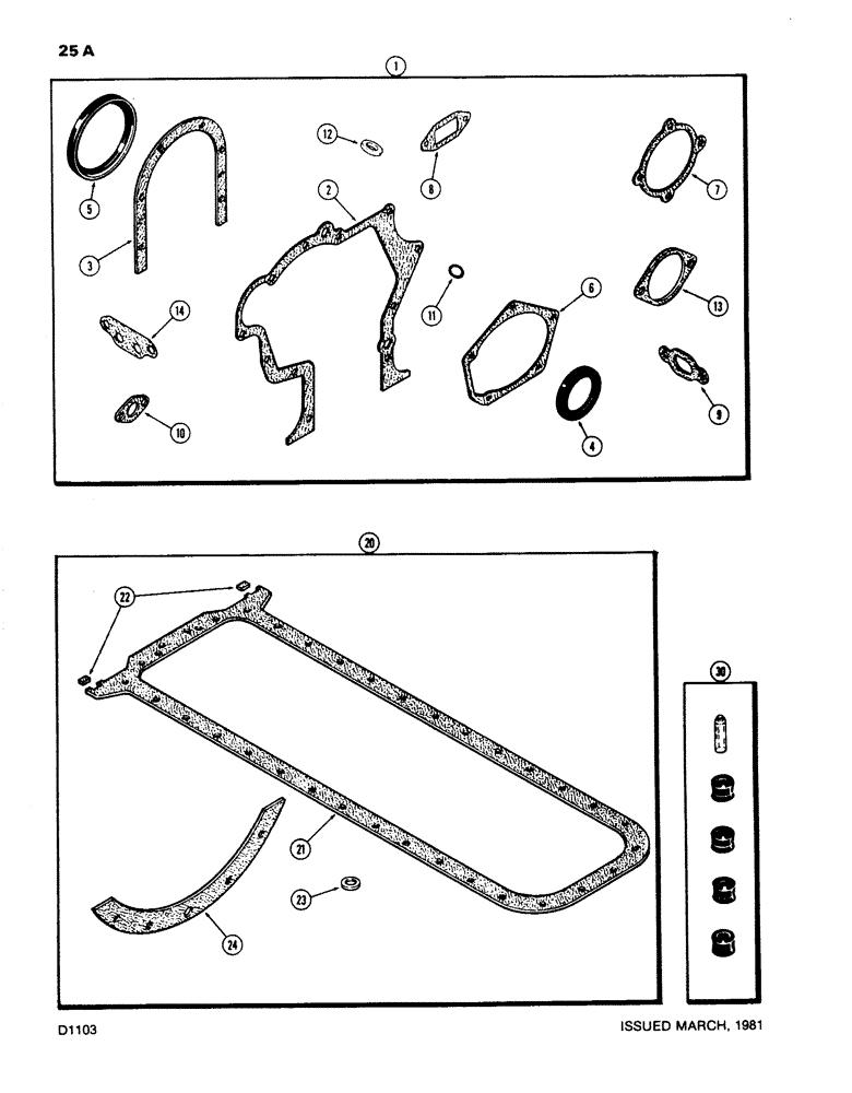Схема запчастей Case W24 - (025A) - ENGINE GASKET KITS, 504BD DIESEL ENGINE, CYLINDER BL0CK KIT (02) - ENGINE