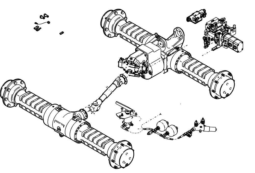 Схема запчастей Case 321D - (02.100[002]) - AXLES FAST GEAR SELF-LOCKING (OPTION) (S/N 591052-UP) No Description