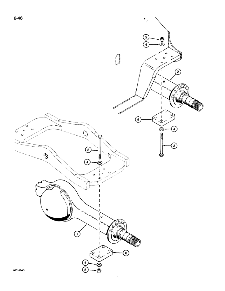 Схема запчастей Case W14B - (6-46) - AXLE ASSEMBLIES AND MOUNTING (06) - POWER TRAIN