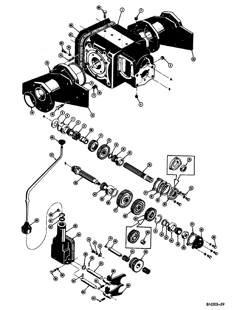 Схема запчастей Case 420B - (046) - TRANSMISSION - DIFFERENTIAL AND FINAL DRIVE SPACERS (04) - UNDERCARRIAGE