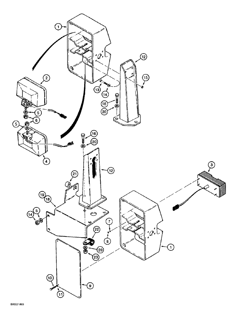 Схема запчастей Case 721B - (4-46) - FRONT LAMP MOUNTING, XT LOADER (04) - ELECTRICAL SYSTEMS