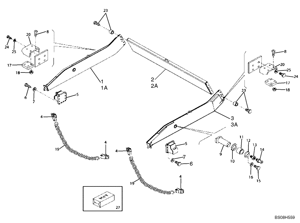 Схема запчастей Case 330B - (98A00000871[001]) - TAILGATE (87566215) (19) - OPTIONS
