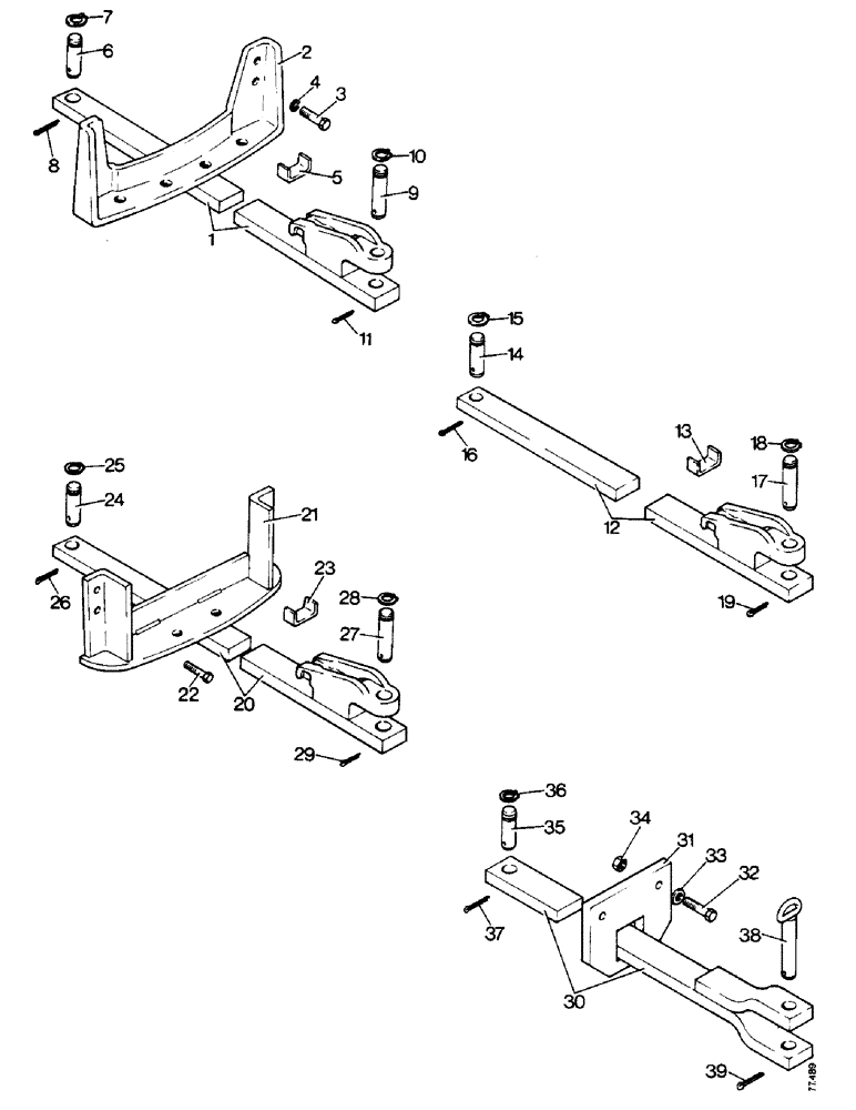 Схема запчастей Case 850 - (L05-1) - DRAWBARS (05) - UPPERSTRUCTURE CHASSIS