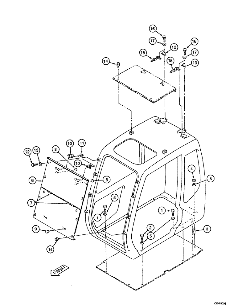 Схема запчастей Case 9007B - (9-52) - CAB GUARD - ANTI-VANDALISM (09) - CHASSIS